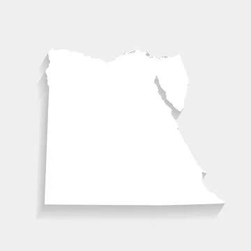 Simple white map of Egypt, vector Stock Illustration