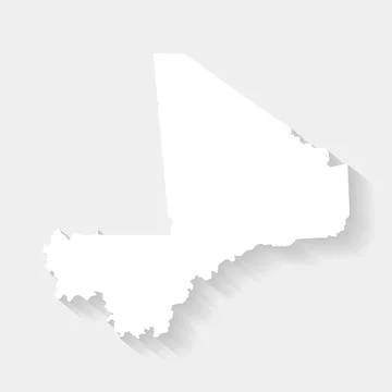Simple white map of Mali, vector Stock Illustration