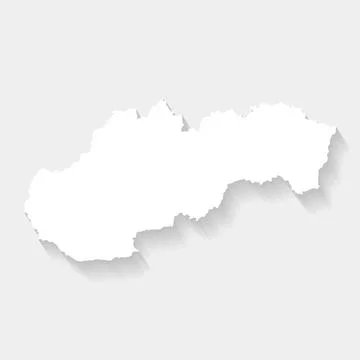 Simple white map of Slovakia, vector Stock Illustration