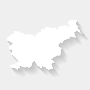 Simple white map of Slovenia, vector Stock Illustration