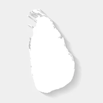 Simple white map of Sri Lanka, vector Stock Illustration