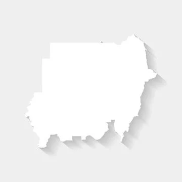 Simple white map of Sudan, vector Stock Illustration