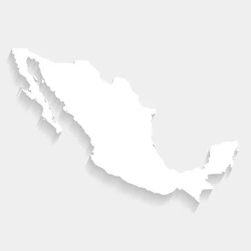 Simple white Mexico map on gray background, vector, illustration, eps 10 file Stock Illustration