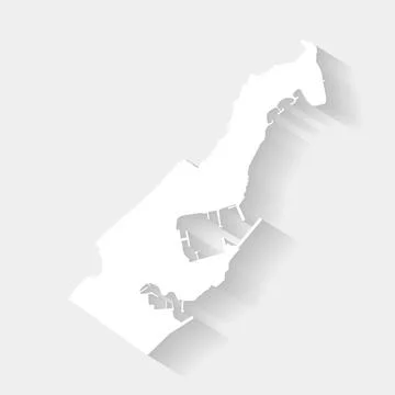 Simple white Monaco map on gray background, vector, illustration, eps 10 file Stock Illustration