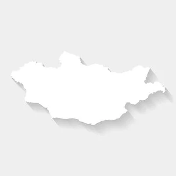 Simple white Mongolio map on gray background, vector, illustration, eps 10 fi Stock Illustration