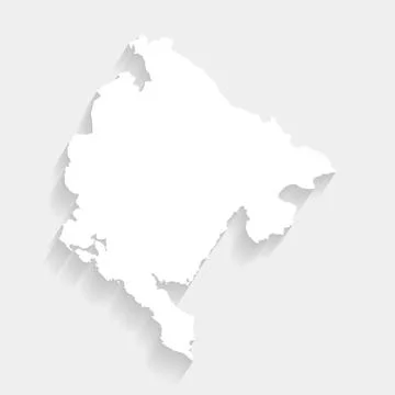 Simple white Montenegro map on gray background, vector Stock Illustration