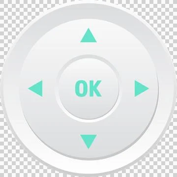Simple white navigational input control with arrows and an ok button for ea.. Stock Illustration