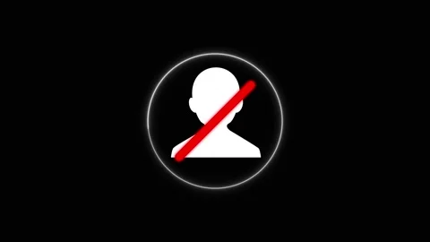 Simple white neon user profile icon inside a circular frame representing ac.. Stock Footage 334612332