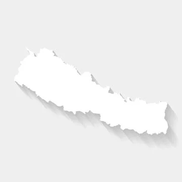 Simple white Nepal map on gray background, vector, illustration, eps 10 file Stock Illustration