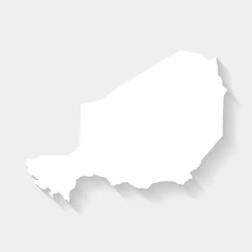 Simple white Niger map on gray background, vector, illustration, eps 10 file Stock Illustration