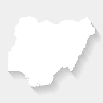 Simple white Nigeria map on gray background, vector Illustrazione stock