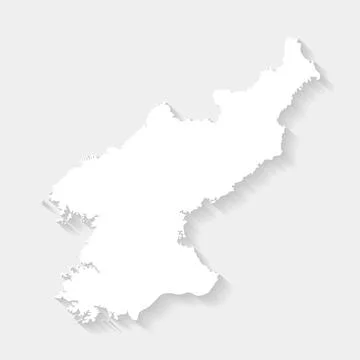 Simple white North Korea map on gray background, vector, illustration, eps 10 Stock Illustration