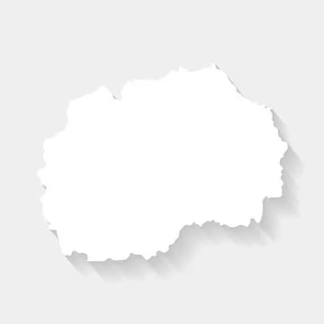 Simple white North Macedonia map on gray background, vector, illustration, ep Stock Illustration