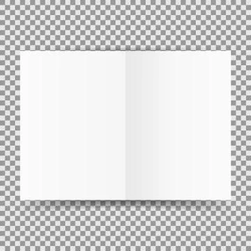 Simple white open card template isolated on transparent background. Vector il Stock Illustration