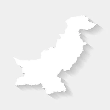Simple white Pakistan map on gray background, vector, illustration, eps 10 fi Stock Illustration