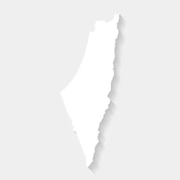 Simple white Palestine map on gray background, vector Stock Illustration