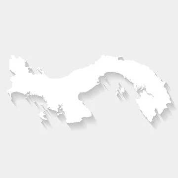 Simple white Panama map on gray background, vector, illustration, eps 10 file Stock Illustration