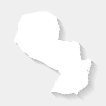 Simple white Paraguay map on gray background, vector, illustration, eps 10 fi Stock Illustration