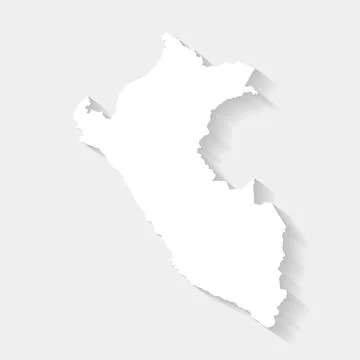 Simple white Peru map on gray background, vector, illustration, eps 10 file Stock Illustration