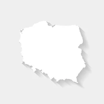 Simple white Poland map on gray background, vector, illustration, eps 10 file Stock Illustration