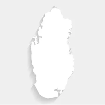 Simple white Qatar map on gray background, vector, illustration, eps 10 file Stock Illustration