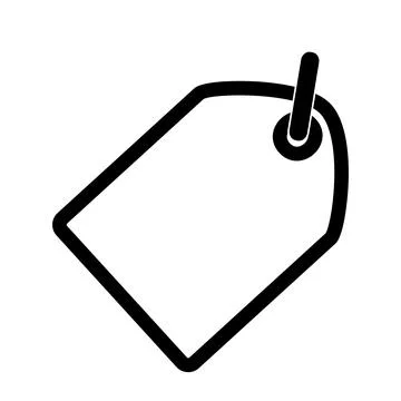 Simple white rectangle Blank Tag at White background 스톡 일러스트