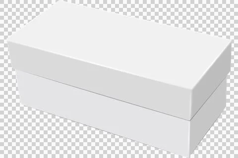 Simple white rectangular box with lid isolated on white background Stock Illustration