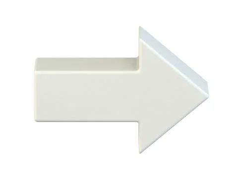 Simple white right arrow icon 3D Stock Illustration