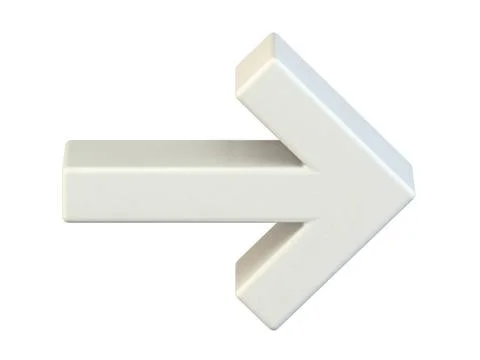 Simple white right arrow icon 3D Simple white right arrow icon 3D render i... Stock Photos