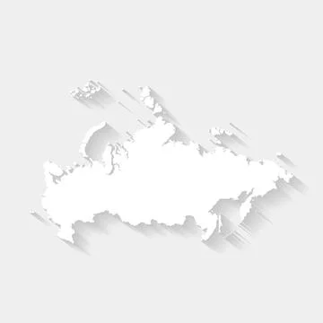 Simple white Russia map on gray background, vector, illustration, eps 10 file Stock Illustration