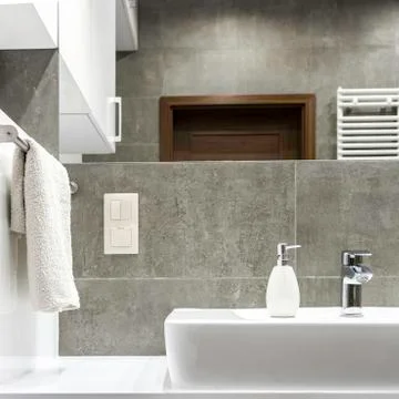 Simple white sink Stock Photos