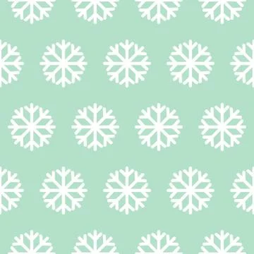Simple white snowflake pattern on light blue background Stock Illustration