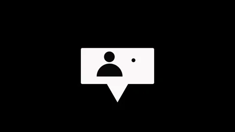 A simple white speech bubble icon on a black background. Speech bubble icon.. Stock Footage 337567688
