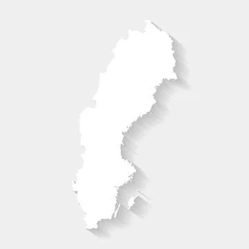 Simple white Sweden map on gray background, vector Stock Illustration