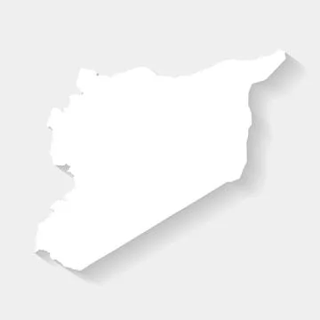 Simple white Syria map on gray background, vector Stock Illustration
