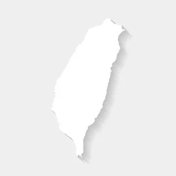 Simple white Taiwan map on gray background, vector Stock Illustration
