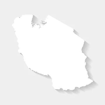 Simple white Tanzania map on gray background, vector Stock Illustration