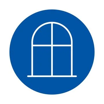 Simple White Window Icon on Blue Background for Design and Art Projects Stock Illustration