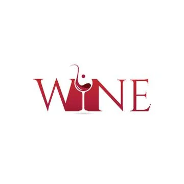 Simple White Wine Logo Type Stock Illustration