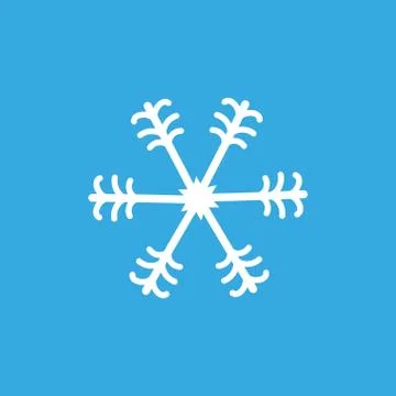 Simple whrite winter snowlake. Christmas vector icon. Stock Illustration