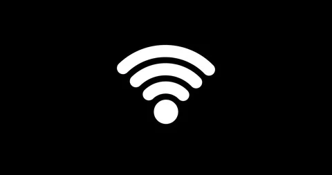 Simple Wi-fi icon animated on black background. Loop animation of Wi-Fi icon Video stock 268918235