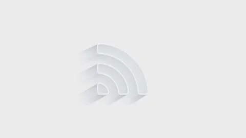 Simple wi-fi icon. White icon with shadow on transparent background. Stock Footage 151519453