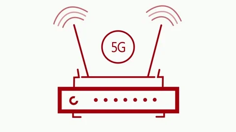 Simple Wi-Fi Router Animation Broadcasting Network Signal in Minimal Line Sty Stock Footage 316716436