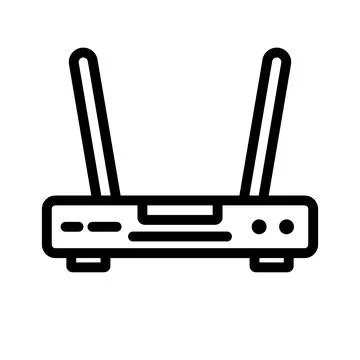 Simple Wi-Fi router icon. Network connection device. Vector. Stock Illustration