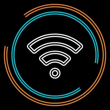 Simple WiFi Thin Line Vector Icon Stock Illustration