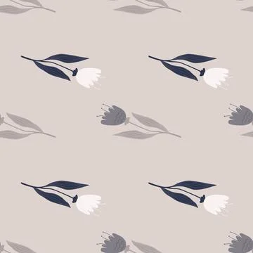 Simple wildflower seamless pattern. Decorative floral ornament. Nature wallpa Stock Illustration