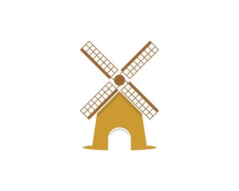 Simple windmill farm vector illustration Stock Illustration
