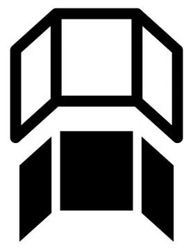 Simple window icon, window clip-art with outline and silhouette version Иллюстрация