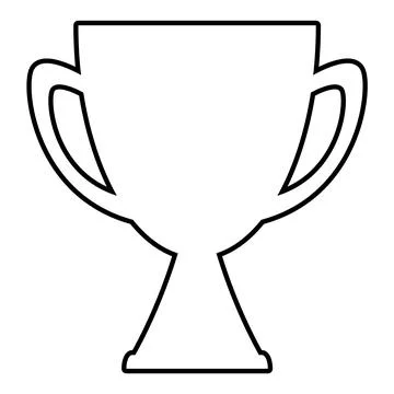 Simple winners cup, black and white vector silhouette illustration Illustrazione stock