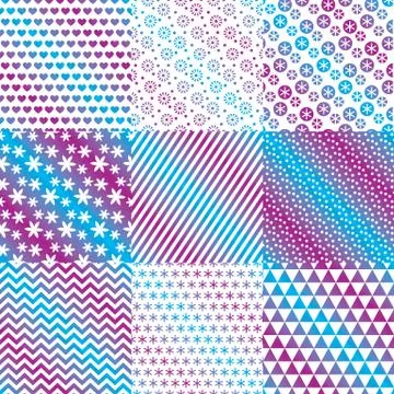 Simple winter geometric swatch set Illustrazione stock